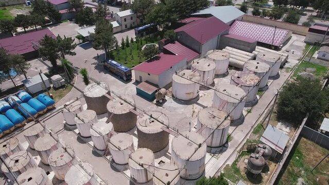 Aerial view of the Bagizagan Winery, Samarkand, Uzbekistan - May 26, 2023