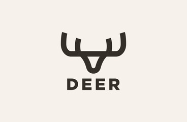 
Minimalist and luxury line art deer logo symbol design, simple.