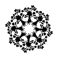 Black tribal mandala element illustration design. Perfect for tattoos, icons, background elements and wallpapers, stickers