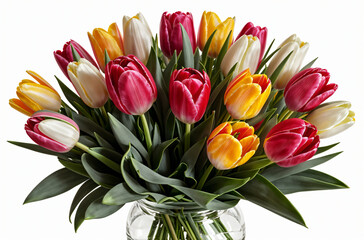 Blooms of Elegance: Tulip Bouquet in Glass
