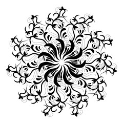 Black tribal mandala element illustration design. Perfect for tattoos, icons, background elements and wallpapers, stickers