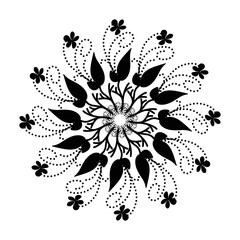 Black tribal mandala element illustration design. Perfect for tattoos, icons, background elements and wallpapers, stickers