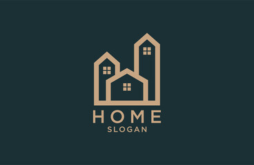 Real estate logo, home care logo, home and line logo, home and building, luxury vector logo template