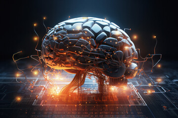 Human brain floating of information. concepts of Big Data and artificial intelligence