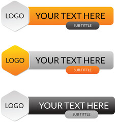 Geometric modern lower third banner template design