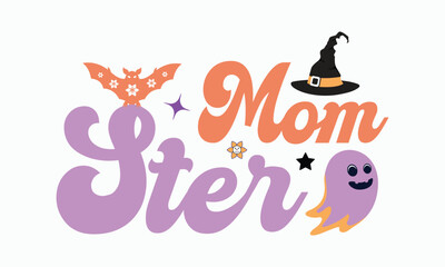 Mom ster svg, halloween svg design bundle, Retro halloween svg, happy halloween vector, pumpkin, witch, spooky, ghost, funny halloween t-shirt quotes Bundle, Cut File Cricut, Silhouette  © SvgDesignHub
