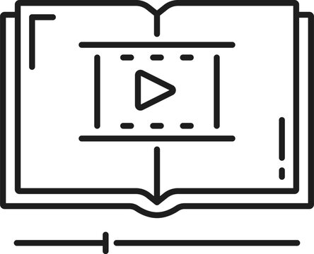 recommend clip art: Movie script thin line icon. Screenplay writing thin line scenario. Vector filmmaking outline drawing. Movie video production scenery and play sign