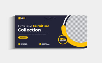 Modern Furniture Sale Social Media Cover or Web Banner Template