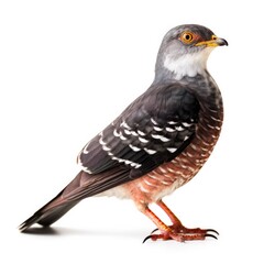 Fototapeta premium Common cuckoo bird isolated on white. Generative AI