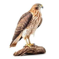 Fototapeta premium Coopers hawk bird isolated on white. Generative AI