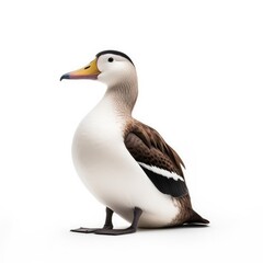 Obraz premium Common eider bird isolated on white. Generative AI