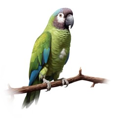 Obraz premium Dusky-headed parakeet bird isolated on white. Generative AI
