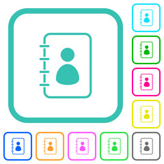 Spiral contact book alternate vivid colored flat icons