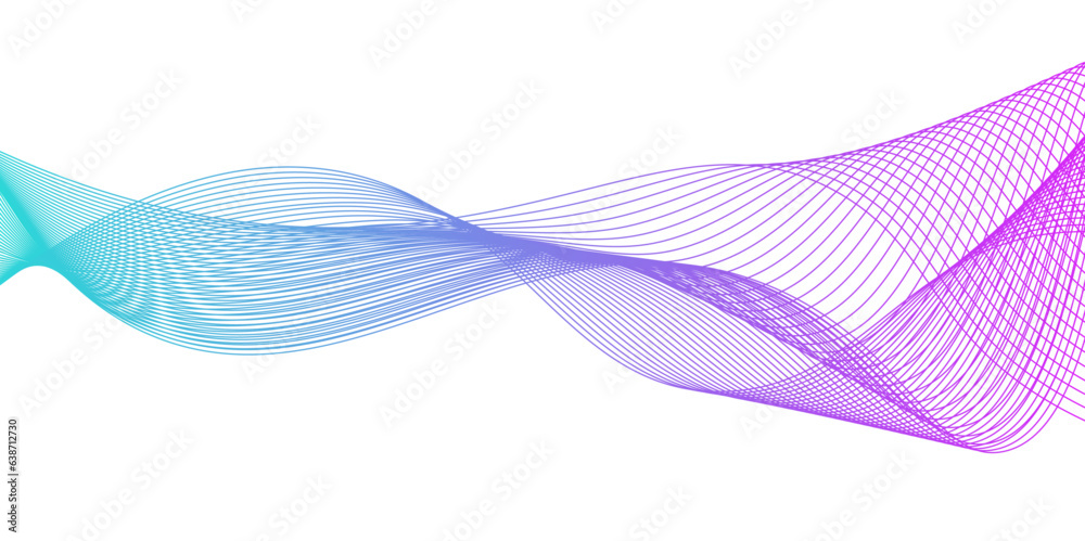 Wall mural abstract blue purple wave, geometric dna texture background,wave of many purple lines circle ring. a