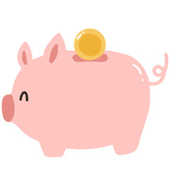 Piggy bank flat illustration