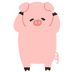 Stressed pig flat illustration