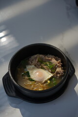 Korean Soup Vegetables Beef and Egg