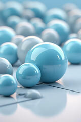 white and blue plastic balls background