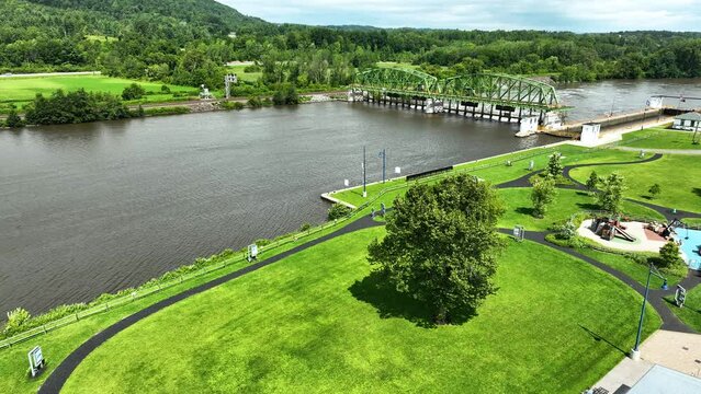 Turning over the Mohawk River in New York.