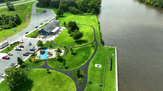 Drone landing like a plane at a rest stop.