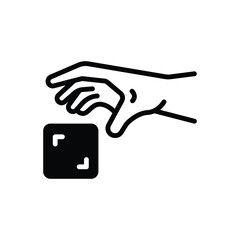 Black solid icon for grab 