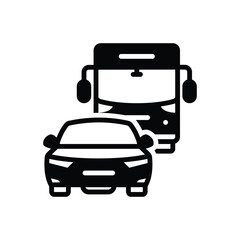 Black solid icon for transportation 