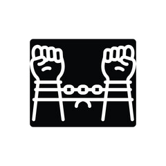 Black solid icon for captured