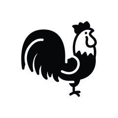 Black solid icon for cock 