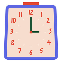 Alarm clock flat illustration