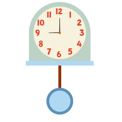 Pendulum clock flat illustration