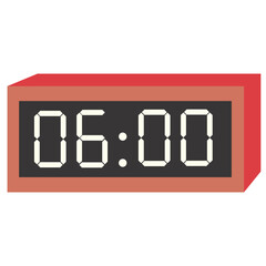 Digital clock flat illustration