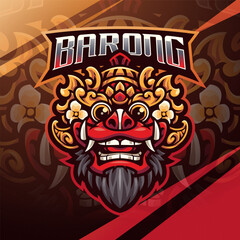 Barong esport mascot logo design