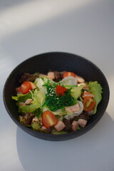 Caesar Salad with Vegetables and Meat