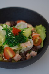 Caesar Salad with Vegetables and Meat