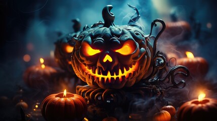 Naklejka premium Halloween Background Generated with Ai Tool