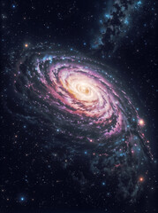 Spiral galaxy in the space