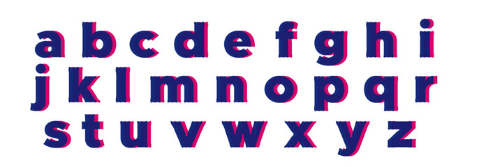 Small Alphabet Risograph Set Vector, Risograph Vector Texture