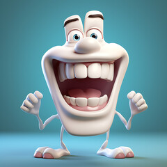 Character with white teeth