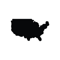Black solid icon for usa america 