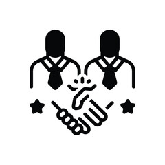 Black solid icon for partner 