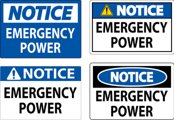 Notice Sign Emergency Power
