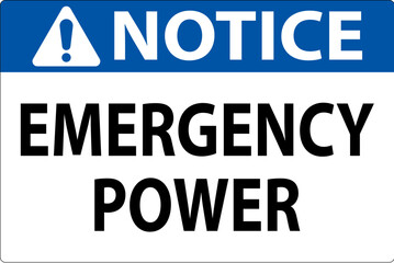 Notice Sign Emergency Power