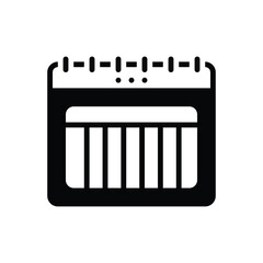 Black solid icon for week 