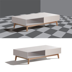 Vector empty table vector wooden plastic white isolated furniture