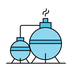 Fuel industrial building icon