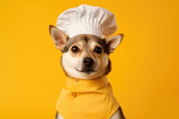 Cute dog wearing like cook