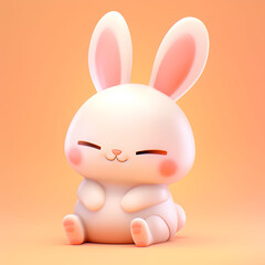 Cute little bunny with a funny expression