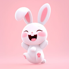 Obraz premium Cute little bunny with a funny expression