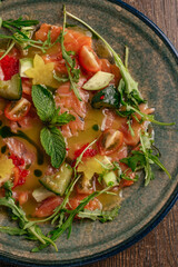 salmon carpaccio with citrus sauce