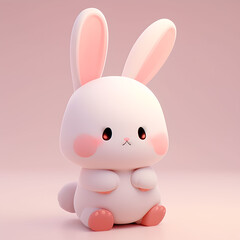 Obraz premium Cute little bunny with a funny expression